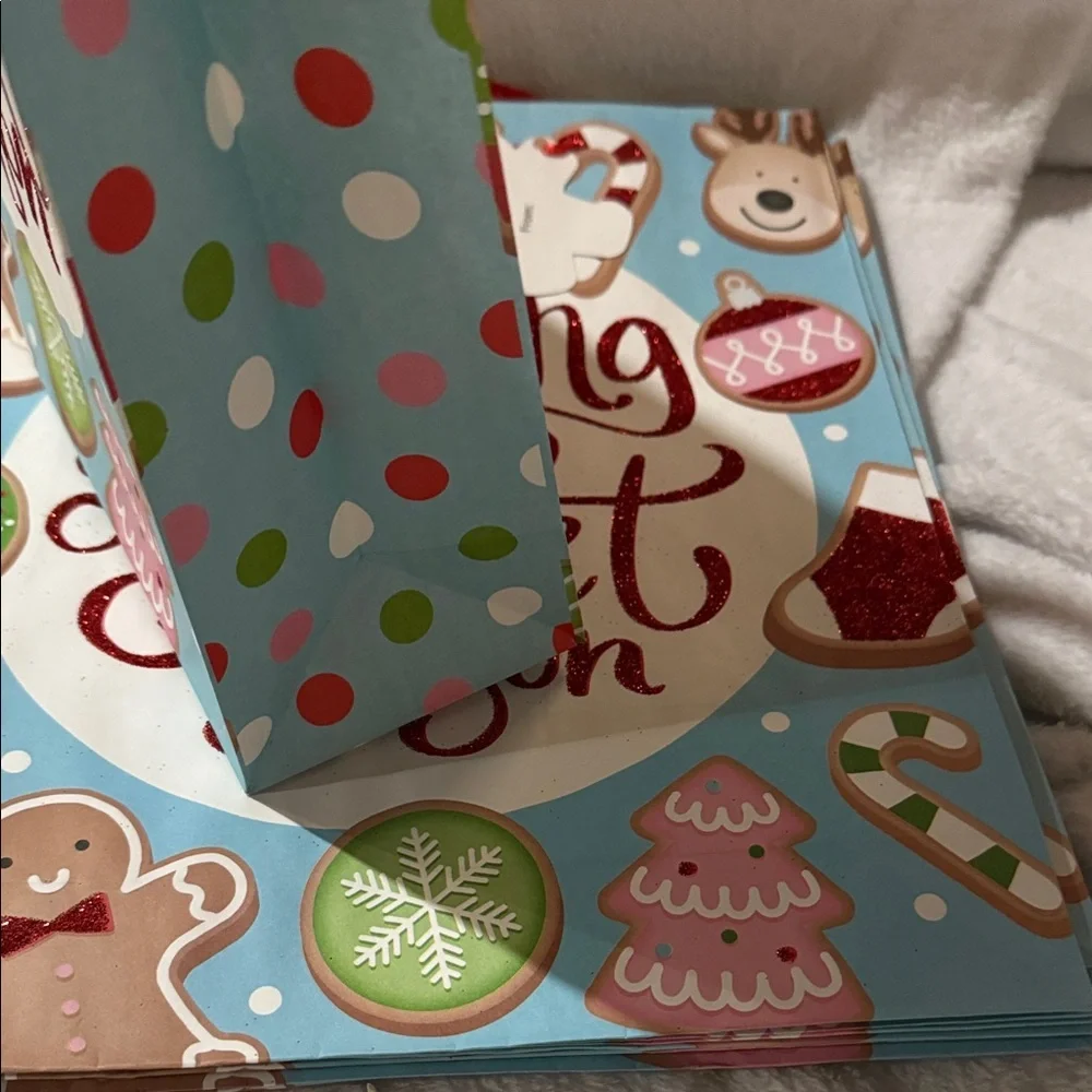 Festive Holiday Gift Bag with Red Accents